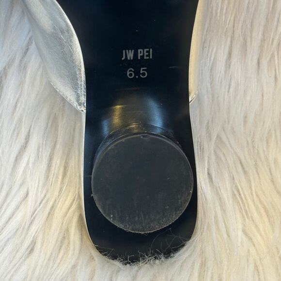 JW PEI Helena Pierced Mules Vegan Leather Slip On Pointed Toe Kitten Heel Shoes - Picture 13 of 14